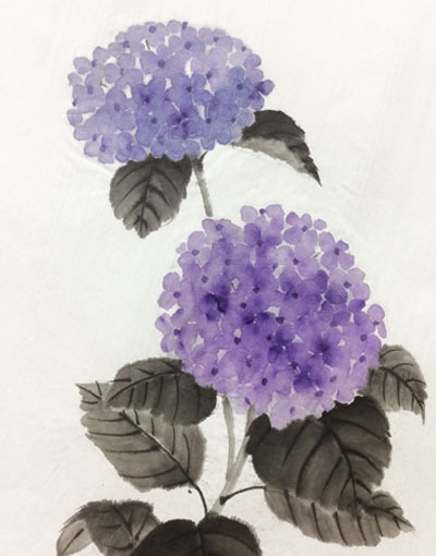 9月烏丸日曜教室より「紫陽花」: ーモノクロの芸術水墨画ー京都