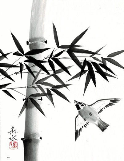 4月水墨画ワークショップの予定: ーモノクロの芸術水墨画ー京都