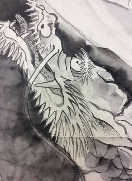 3月上級教室より「龍」: ーモノクロの芸術水墨画ー京都で水墨画