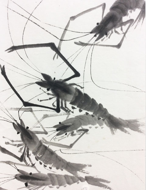 4月烏丸日曜教室より「魚介類2: ーモノクロの芸術水墨画ー京都