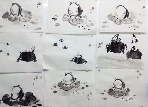 7月のワークショップは「蛙」でした。: ーモノクロの芸術水墨画