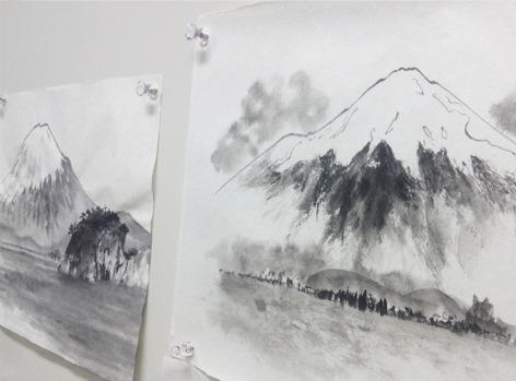 3月烏丸日曜教室より「岩・山」: ーモノクロの芸術水墨画ー京都