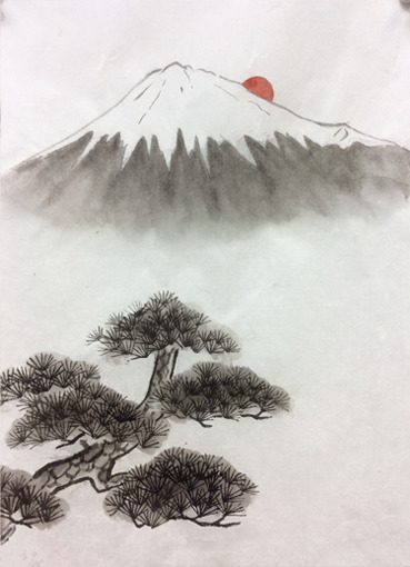 3月烏丸日曜教室より「岩・山」: ーモノクロの芸術水墨画ー京都
