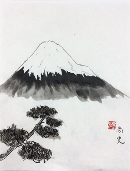 富士　水墨画 レベチ水墨画】富士山 - YouTube
