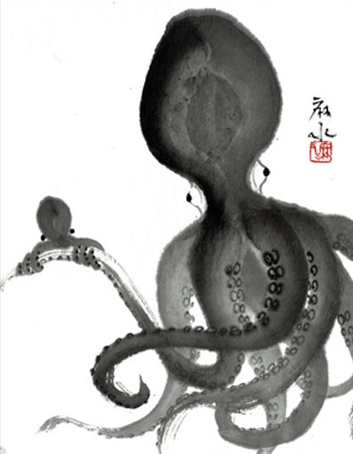 水生生物のモノクロアート作品 額50✖️60cm 水生生物のモノクロアート作品 額50✖️60cm 水生生物のモノクロ