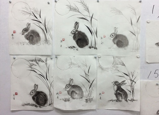 10月のワークショップは月見うさぎでした: ーモノクロの芸術