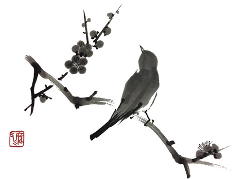 2月のワークショップ: ーモノクロの芸術水墨画ー京都で水墨画を