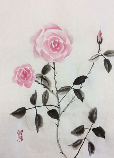 印象派　肉筆画　【薔薇】直筆さいんあり ○一点もの ○油絵 肉筆 ○omiのオリジナル作品 ○薔薇F4号