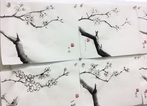 霧春の水墨画 - 水彩画｜水彩画