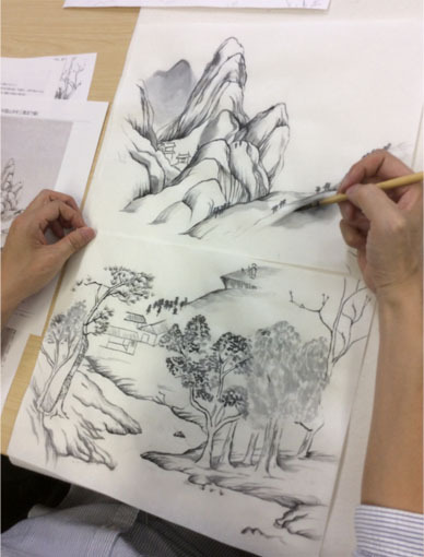 ８月上級教室より「中国山水２」: ーモノクロの芸術水墨画ー京都で ...