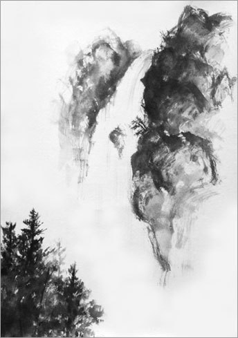 ひんやりスポット: ーモノクロの芸術水墨画ー京都で水墨画を学んでみ